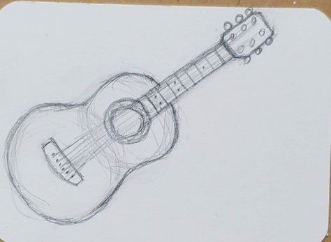 How to Draw a Guitar | Easy Art Tutorial - Art by Ro Guitar Drawing Sketches, Guitar Drawing Easy, Guitar Draw, Draw A Guitar, Drawings With Markers, Guitar Easy, Guitar Sketch, Sketch Outline, How To Sketch