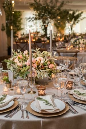 See How a Ballroom Was Transformed into a Garden Oasis Fall Reception Centerpieces, Country Club Wedding Reception, Event Table Settings, Classic Summer Wedding, Enchanted Garden Wedding, University Of Richmond, Reception Centerpieces, Fall Country, Event Table