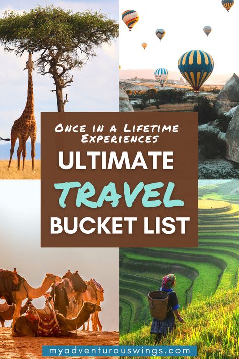 Ultimate travel bucket list. Consider these once in a lifetime experiences and amazing destinations for your next vacation idea or road trip. Ultimate Travel Bucket List, Bucket List Experiences, Lifetime Bucket List, List Inspiration, Best Bucket List, Bucket List Travel, Usa Destinations, Route 66 Road Trip, Couple Goal