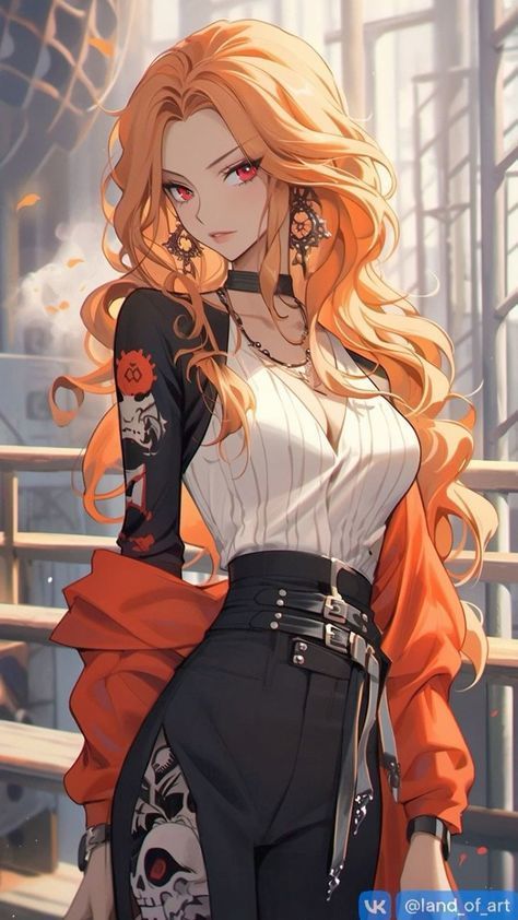 Female Dragon, Japon Illustration, Orange Hair, Girls Characters, Female Character Design, Digital Art Girl, Art Anime, Carlisle, Character Portraits