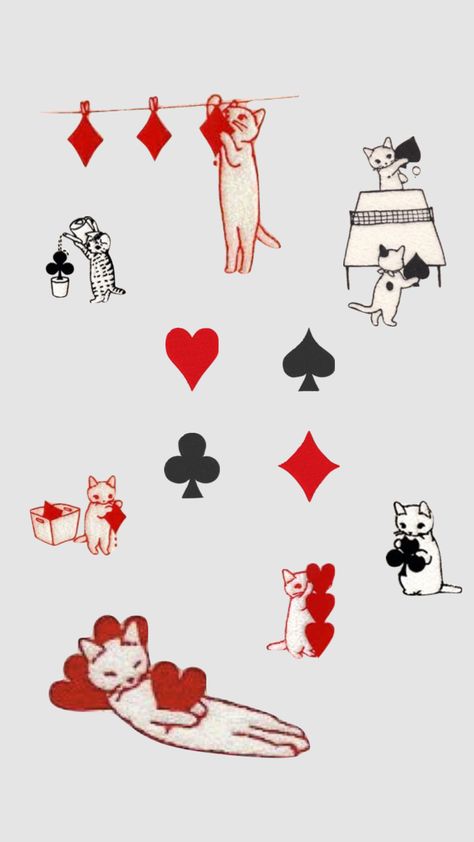 #collage #cats #aesthetic #playingcards Playing Card Wallpaper, Stamp Collage, Card Wallpaper, Cute Background, Cat Stamp, Exhibition Art, Collage Wallpaper, Club Poster, Cats Aesthetic