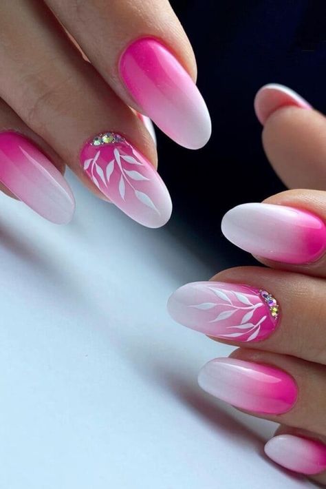 Nail Designs Hot Pink, Ombre Nail Design, Light Pink Nails, Pink Ombre Nails, Hot Pink Nails, Ombre Nail Designs, Pink Nail Designs, Pink Acrylic Nails, Oval Nails