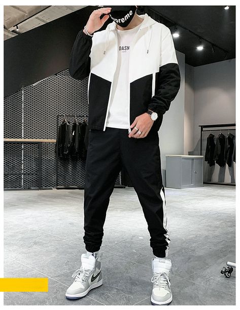 Male Tracksuit, Men Tracksuit, 2 Piece Sets, Clothes Men, Hooded Jacket Men, Track Suit Men, Men Streetwear, Casual Joggers, Jogging Suit