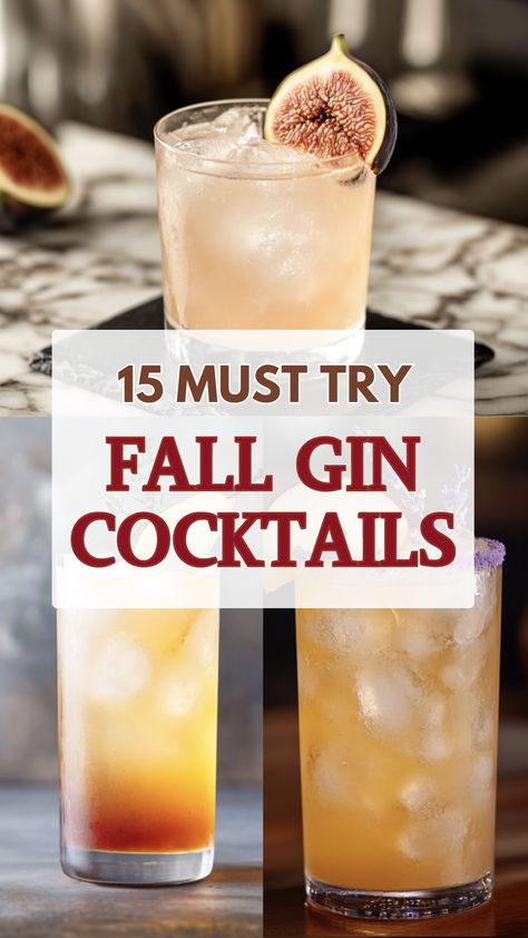 Fall Gin Cocktails Fall Gin Cocktails, Alcoholic Drinks Gin, Fall Mixed Drinks, Gin Mixed Drinks, Fall Drinks Alcohol, Gin Drink Recipes, Ginger Beer Cocktail, Fall Cocktails Recipes, Cider Cocktails