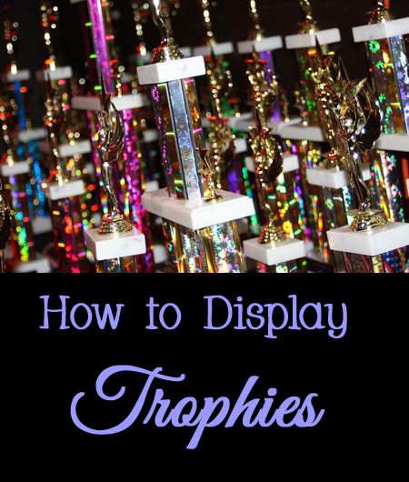 photo courtesy of GollyGForce flickr.com/photos/see-through-the-eye-of-g/7047477465/ Small Trophy Room Ideas, Trophy Wall Design, Trophy Organization Ideas, Trophies Display Ideas, How To Display Trophies, Dance Trophy Display Ideas, Trophy Organization, Bedroom Trophy Display Ideas, Dance Awards Display Ideas