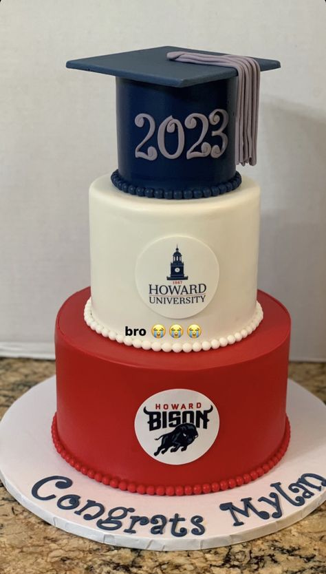 Howard Graduation Party, Grad Cakes, Simple Cakes, Graduation Party Cake, Pretty Cake, Graduation Party Planning, Designer Cakes, Howard University, Graduation Theme