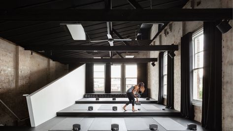 Our new Pinterest board is filled with gyms to inspire you to burn off the Christmas calories, including a sunken gym in London and a yoga studio in Sydney Pure Yoga, Rainforest Shower, Hot Yoga Studio, Hydronic Heating Systems, Air Yoga, Converted Warehouse, Exposed Ceilings, Base Building, Victorian Buildings