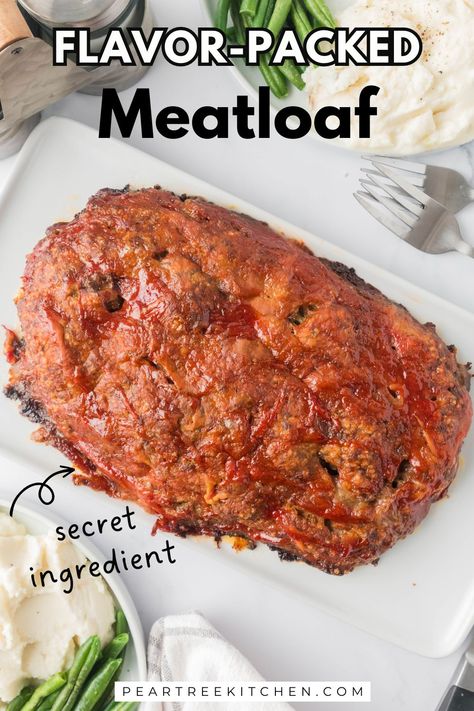 This meatloaf recipe is a family tradition that has been elevated to new heights. It's an easy, reliable meal that offers the comfort of Grandma's cooking with an extra boost of flavor, courtesy of a secret ingredient. Ideal for busy weeknights or freezing for later, this dish will become a go-to in your recipe collection. Grandmas Meatloaf, Secret Ingredient Meatloaf, Frozen Meatloaf, Traditional Meatloaf Recipes, Meatloaf Mix, Traditional Meatloaf, Salmon Croquettes, Grandma Cooking, Ground Sirloin