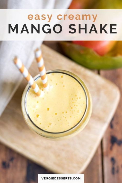 Milkshake Recipe Without Ice Cream, Fruit Shakes Recipes, Mango Shake Recipe, Fruit Milkshake Recipe, Veggie Desserts, Fruit Milkshake, Mango Shake, Mango Milkshake, Vegetarian Kids