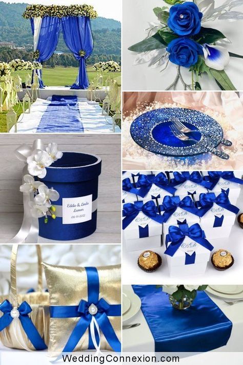 Add a pop of color to your big day with vibrant royal blue wedding theme ideas. This deep blue color has regal associations and evokes authority, confidence, and serenity. Explore for vibrant royal blue wedding theme ideas that will rock your big day at WeddingConnexion.com Royal Blue And White Wedding Theme, Royal Wedding Colors, Blue Wedding Theme Ideas, Royal Blue Wedding Favors, Royal Blue And White Wedding, White And Gold Wedding Themes, Royal Blue Wedding Theme, Blue Wedding Theme, Blue Wedding Favors