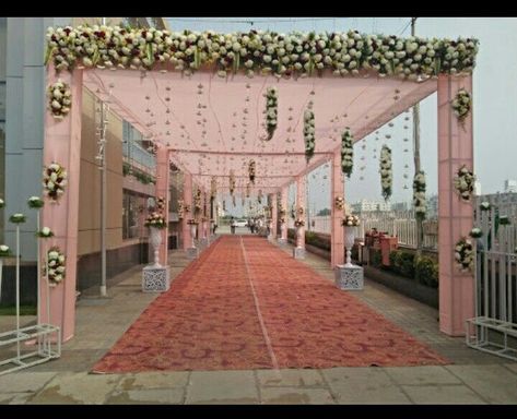 Romantic Wedding Gate Ideas to Wow Your Guests Wedding Passage, Entry Pathway, Passage Decoration, Passage Decor, Outdoor Wedding Altars, Pathway Decoration, Indian Wedding Decorations Receptions, Wedding Gate, Reception Stage Decor