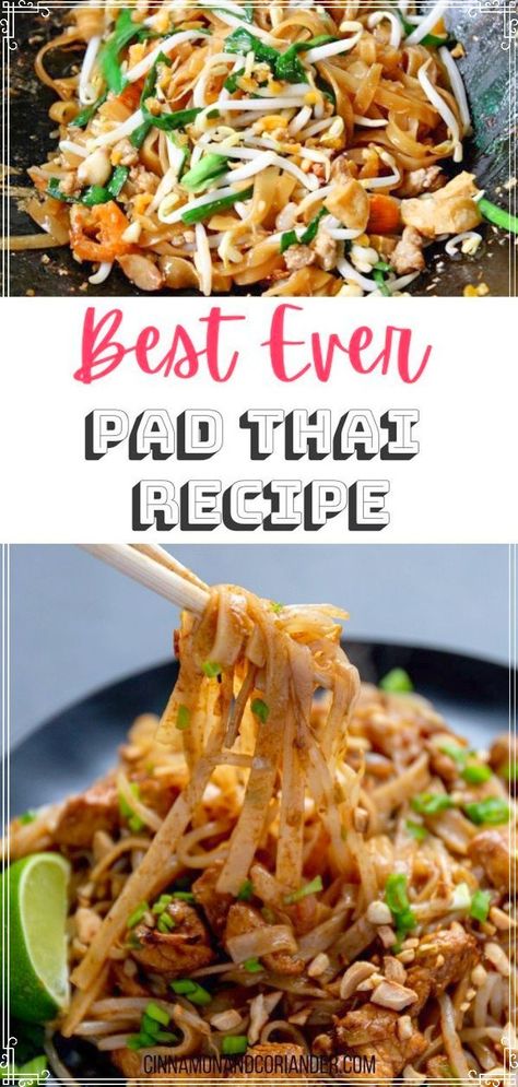 Looking for the best ever authentic Pad Thai Recipe? I brought this easy recipe back from my last trip to Bangkok and it’s AMAZING! You will never order take-out again! It uses some special ingredients like dried shrimp that you can get at your Asian Market but otherwise its so easy Pork Pad Thai, Pad Thai Recipe Easy, Authentic Pad Thai Recipe, Pad Thai Recipes, Best Pad Thai Recipe, Pad Thai Recipe Authentic, Thai Food Dishes, Japanese Ramen Noodle Recipes, Chicken Recipe Indian