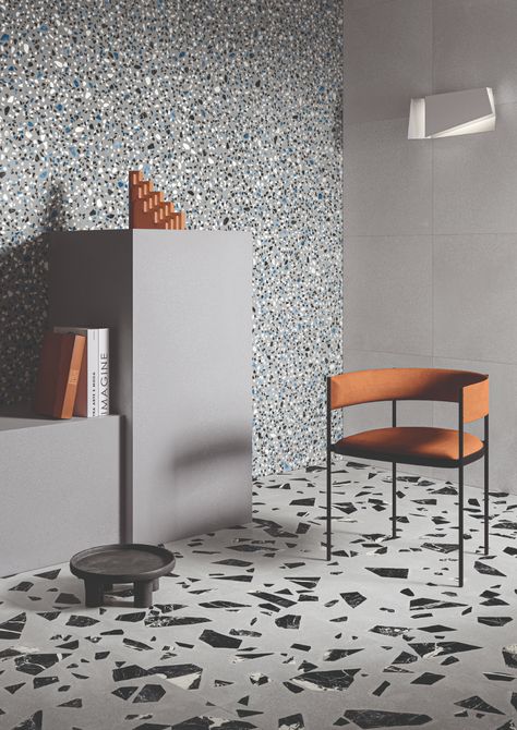 Porcelain stoneware wall/floor tiles terrazzo effect MEDLEY GREY Medley Collection By Ergon Steak Shop, Tiles Terrazzo, Modern Terrazzo, Indoor Tile, Terrazzo Tile, Terrazzo Tiles, Terrazzo Flooring, Tile Companies, Black And White Marble