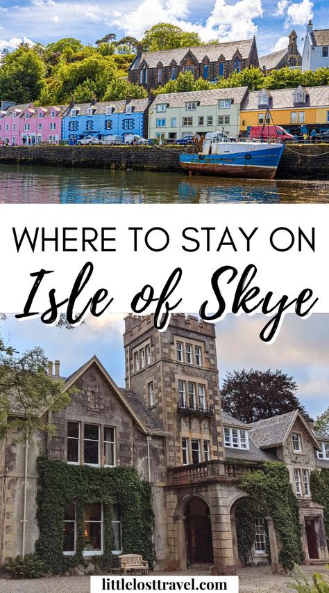 Looking for the best places to stay on the Isle of Skye, Scotland? After travelling around the island, I’ve put together a comprehensive guide to the best accommodation to suit your needs and interests. From cosy cabins to boutique hotels and budget-friendly hostels, there's something here for everyone. Portree Scotland, Isle Of Skye Map, Portree Isle Of Skye, Scotland Hotels, Inverness Scotland, Isle Of Islay, Scotland Vacation, Isle Of Skye Scotland, Scotland Trip