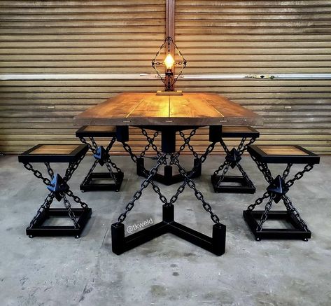 Metal Furniture Design Ideas, Metal Furniture Ideas, Custom Steel Furniture, Custom Metal Furniture, Furniture Design Ideas, Welding Ideas, Welded Furniture, Metal Outdoor Furniture, Funky Painted Furniture Diy