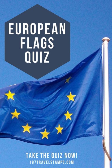 How well do you know the flags of Europe Take our European flags quiz and test your knowledge! Can you score 10 correct answers in this fun flag quiz. #quiz #trivia #travel #europe #fun Flags Of Europe, Europe Quiz, Geography Test, Flags Of European Countries, Flag Of Europe, World Quiz, Travel Trivia, Travel Stamps, Map Quiz