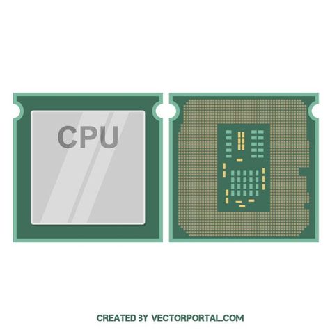 Central Processing Unit, Free Vector Illustration, Vector Illustrations, Computer Components, Computer Science, Product Design, Vector Images, Vector Free, Science