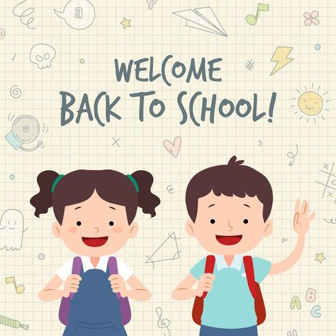 Back to school background draw | Free Vector #Freepik #freevector Printable Frames And Borders, School Room Decorations, First Day In School, Back To School Images, Free Weekly Planner Templates, Draw Background, Back To School Background, Arts Education Quotes, Background School