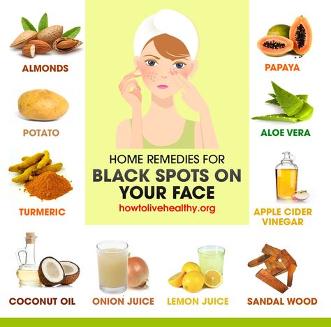 Learn about these home remedies and foods that are great for skin care and black spots. Black Spots On Face, Dark Spots Under Armpits, Castor Oil For Face, Homemade Tattoos, Face Treatments, Healthy Face, Healthy Remedies, Dark Spots On Face, Remove Dark Circles