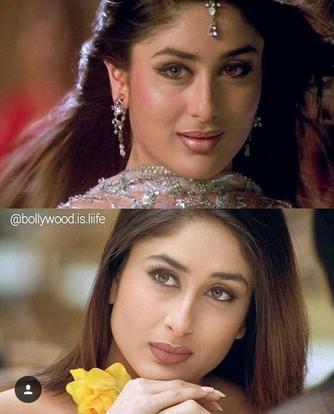 Kareena Kapoor Video Edit, Kareena Kapoor 90s Makeup, Kareena Kapoor 90s, Indian Dress Up, Vintage Bollywood Aesthetic, Hande Ercel Style, 90s Bollywood Aesthetic, Beginners Eye Makeup, Celebrity Casual Outfits