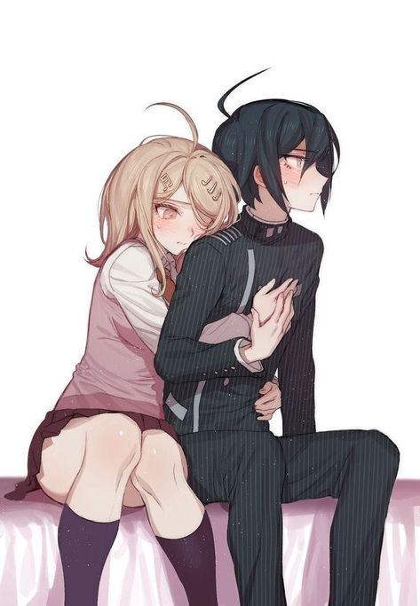 {kaede and shuichi by pixiv id 2312918} Hi Welcome To Chili's, New Danganronpa V3, Shuichi Saihara, Dangan Ronpa, Danganronpa 3, Cute Couple Drawings, Danganronpa V3, Danganronpa Characters, Aesthetic People