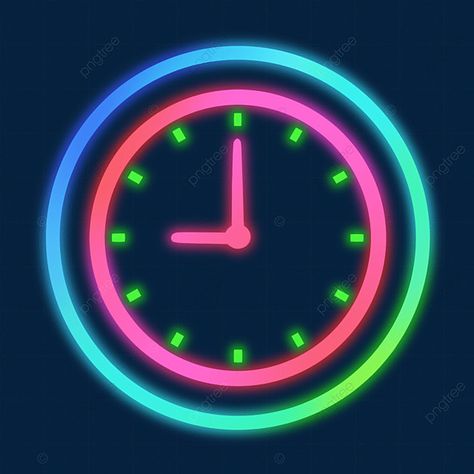 Alarm Clock Clipart, Clock Clipart, Cute Alarm Clock, Orange Quotes, Neon Effect, Watches Logo, Clock Alarm, Neon Clock, Clock Icon