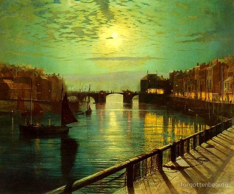 John Atkinson Grimshaw, Atkinson Grimshaw, Moon In The Sky, John William Godward, Albert Bierstadt, Moonlight Painting, Pierre Bonnard, Mary Cassatt, Night Scene