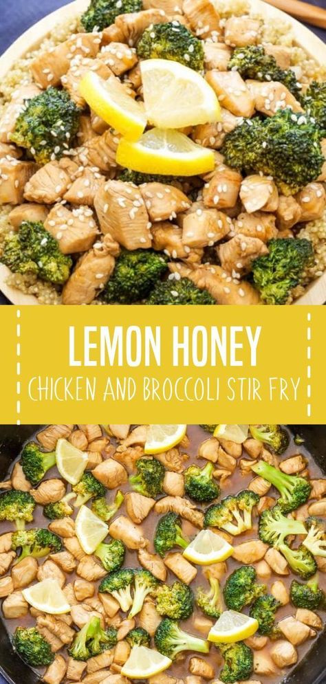 Honey Chicken And Broccoli, Lemon Honey Chicken, Healthy Steak Recipes, Chicken And Broccoli Stir Fry, Chicken Broccoli Stir Fry, Healthy Steak, Chicken Stir Fry Recipe, Recipe For Lunch, Stir Fry Recipes Chicken