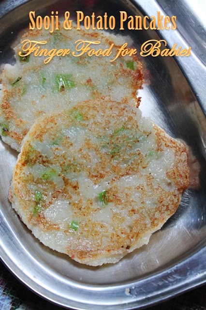 Sooji Potato Pancakes Recipes - Finger Food Recipes for Babies - Yummy Tummy Finger Food Recipes, Potatoe Pancake Recipe, Tiffin Recipe, Kids Cooking Recipes, Breakfast Recipes Indian, Potato Pancakes, Indian Breakfast, Breakfast For Dinner, Breakfast Recipes Easy