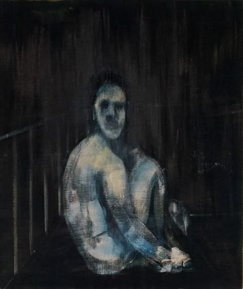 Seated Figure, 1954 by Francis Bacon © The Estate of Francis Bacon. All rights reserved, DACS/Artimage 2021. Photo: Peter Schälchli, Zürich Bacon Art, Painting Ideas Easy, Easy Acrylic Painting, Arte Peculiar, Francis Bacon, Ap Art, A Level Art, الرسومات اللطيفة, Surreal Art