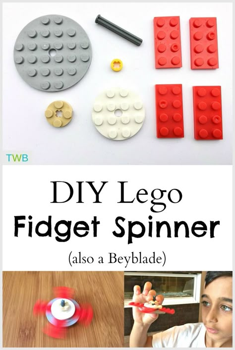 Lego Fidget Spinner, Diy Beyblade, Lego Fidget, Lego Stem, Easy Diy Halloween Costumes, Lego Challenge, Diy Lego, Lego Club, Lego Diy