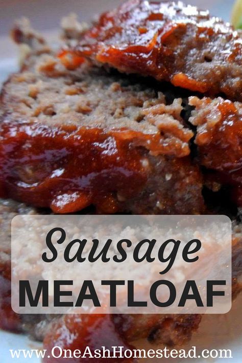 Italian Sausage Meatloaf, Hamburger Meatloaf, Sausage Meat Recipes, Sausage Meat Stuffing, Grilled Sausage Recipes, Sausage Meatloaf, Pork Meatloaf, Ground Sausage Recipes, Meat Loaves