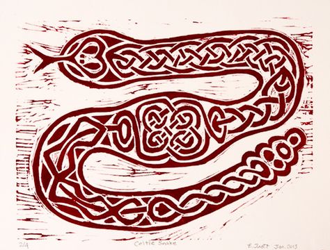 Year of the Snake: "Celtic Snake" by Barbara Trott Celtic Snake, Witchy Tattoos, Celtic Tattoo, Celtic Heart, Old Norse, Irish Art, Celtic Symbols, Year Of The Snake, Celtic Art