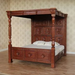 Beds You'll Love | Wayfair.co.uk 4 Poster Bed, Shoe Rack With Seat, Poster Beds, Mahogany Bed, Antique White Paints, Bedside Lockers, 4 Poster Beds, Full Headboard, Barrel Furniture