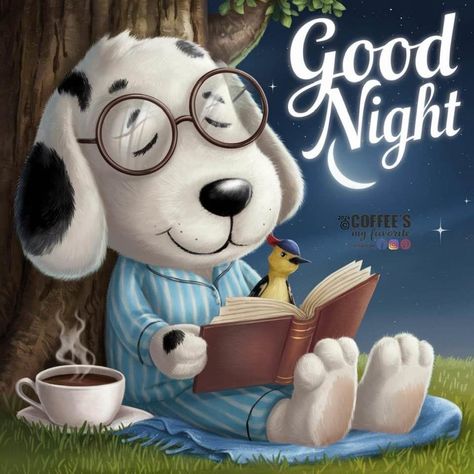 Sleeping Dog With Book - Good Night Pictures, Photos, and Images for Facebook, Tumblr, Pinterest, and Twitter Sweet Dreams Pictures, Dreams Pictures, Good Night Pictures, Goodnight Images, Good Night Blessings Quotes, Good Night To You, Lekker Slaap, Good Evening Greetings, Evening Greetings