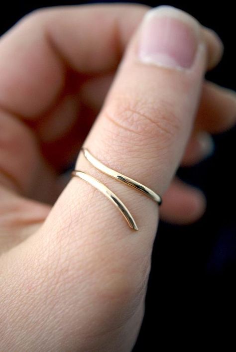 Simple Gold Open Ring, 14k Gold Open Ring With Simple Design, Gold Open Ring Jewelry Hand Wrapped, Sleek Gold Open Ring Jewelry, Minimalist 14k Gold Filled Open Ring, Gold Thumb Rings, Gold Wrap Ring, Jewelry Design Studio, Curve Ring