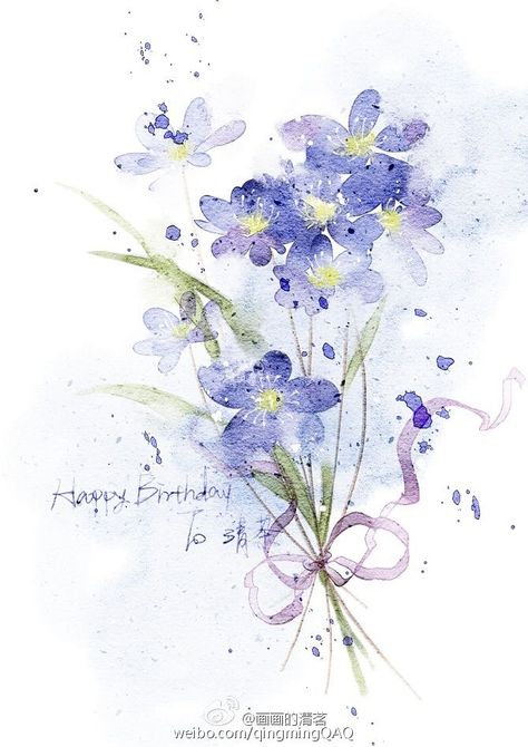 Watercolour Anime, Backgrounds Drawing, Flower Journal, Asian Painting, Background Drawing, Watercolor Ideas, 수채화 그림, Watercolor Flowers Paintings, Flower Illustration