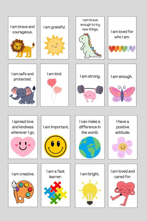 Parenting Affirmations, Affirmation Cards For Kids, Affirmation Cards Printable, Positive Affirmations For Kids, Embossing Techniques, Positive Affirmation Cards, Affirmations For Kids, Mindfulness For Kids, Cards For Kids