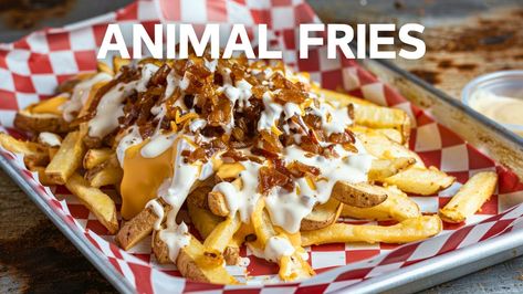 How to make IN-N-OUT'S | Animal Style Fries Animal Fries, Animal Style Fries, Potatoes Fries, Poutine, Drive Thru, Animal Fashion, Restaurant Recipes, All Recipes, The Beast