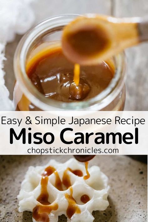 The best miso caramel recipe with step by step photo instructions. Miso adds not only saltiness but also umami, known as the fifth flavour. Tips and tricks for Japanese cooking beginners. Easy to follow recipe. #caramel #caramelsauce #caramelrecipessauce #misocaramel #misocaramelsauce #misocaramelrecipe #misocaramelsaucerecipe #easycaramelsaucerecipe Miso Dessert Recipes, Miso Dessert, Cooking Beginners, Miso Caramel, Recipes Japanese, Miso Recipe, Japanese Dessert Recipes, Caramel Recipe, Miso Butter