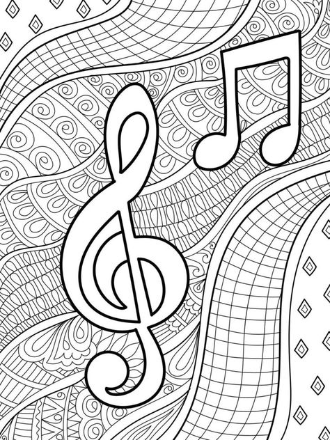 Music symbols with henna design illustration coloring book page Music Coloring Pages, Music Coloring Sheets, Swiftie Party, Music Classroom Decor, Arts Classroom, People Coloring Pages, Mindfulness Colouring, Elementary Music Classroom, Music Symbols