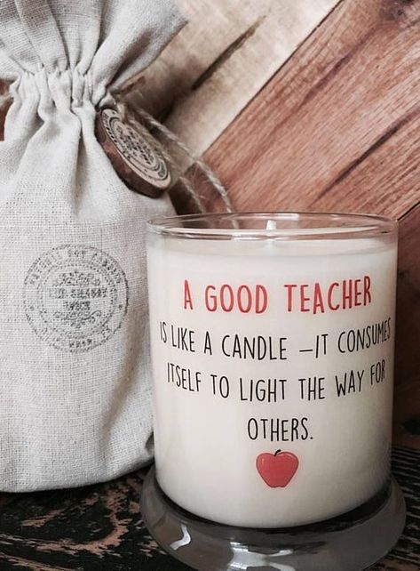 Teacher Appreciation Gift Ideas Teacher Appreciation Gift Ideas, Appreciation Gift Ideas, Teacher Candle, Daycare Teacher Gifts, Teacher Gift Baskets, Special Gifts For Him, Good Teacher, Teacher Valentine Gifts, Custom Teacher Gifts