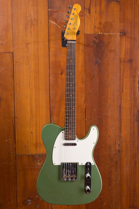 Green Telecaster Guitar, Green Telecaster, Fender Guitars Telecaster, Fender Telecaster Deluxe, Telecaster Bass, Telecaster Deluxe, Telecaster Thinline, Learn Guitar Chords, Fender Electric Guitar