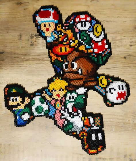 Cute Hama Beads, Hama Beads Harry Potter, Mario Perler Bead Patterns, Disney Perler Bead Patterns, Hama Beads Kawaii, Mario Perler Beads, Pixel Art Mario, Hama Beads Disney, Perler Bead Mario