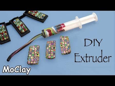 Polymer Clay Extruder, Polymer Clay Ideas, Plastic Fou, Clay Extruder, Polymer Clay Cane Tutorial, Fimo Polymer Clay, Trendy Jewerly, Jewerly Making, Polymer Clay Tools