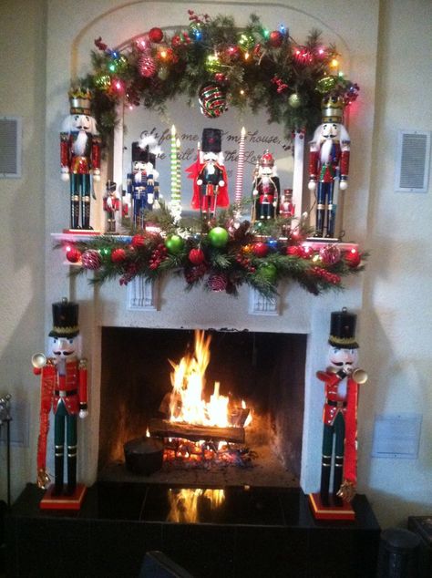 Mantel Decoration Ideas, German Christmas Pyramid, Diy Christmas Fireplace, Christmas Fireplace Mantels, Nutcracker Decor, Nutcracker Christmas Decorations, Christmas Fireplace Decor, Christmas Mantel, Christmas Mantel Decorations