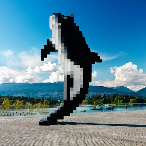 Douglas Coupland's 'digital orca' public art piece, outside of the Vancouver Convention Centre. Talented man. Douglas Coupland, Designer Couch, Blog Art, Public Sculpture, Vancouver Canucks, Sculpture Installation, Canadian Artists, Art Plastique, Public Art