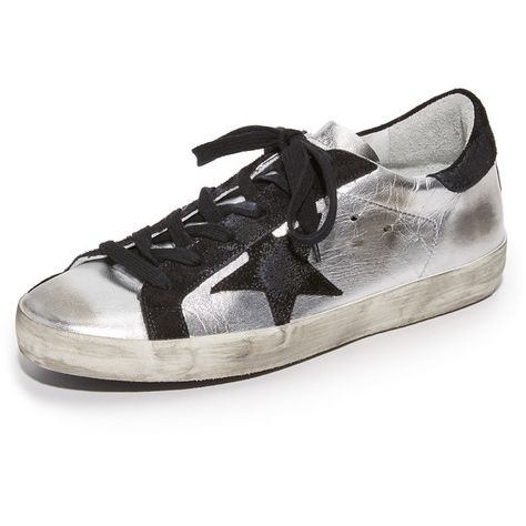 Golden Goose Superstar Sneakers ($445) ❤ liked on Polyvore featuring shoes, sneakers, leather lace up shoes, leather lace up sneakers, platform leather sneakers, golden goose sneakers and platform sneakers Shoes Golden Goose, Golden Goose Superstar, Sneakers Platform, Goose Sneakers, Metallic Sneakers, Goose Shoes, Metallic Shoes, Golden Goose Sneakers, Golden Goose Shoes