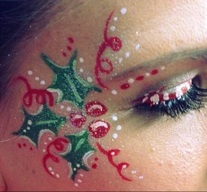 Holiday Makeup Christmas, Kids Christmas Crafts, Xmas Makeup, Holiday Makeup Tutorial, Christmas Face Painting, Cheek Art, Christmas Eye Makeup, Face Ideas, Makeup Christmas