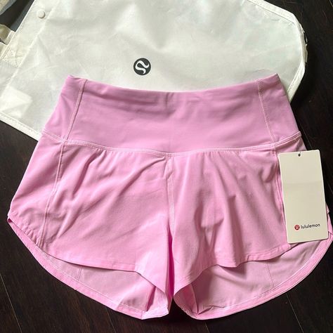 Brand New With Tags Lululemon Speed Up Hr Shorts 2.5” Color Vita Pink Size 2 Sold Out! Guaranteed Authentic Please Note I Do Not Respond To/Accept Low Ball Offers N829 Lulu Lemon Speed Up Shorts, Lululemon 2.5 Shorts, Speed Ups Lululemon Outfit, Lululemon Size 2, Cute Outfits Athletic, Lululemon Wishlist, Lululemon Clothes, Pink Lululemon Shorts, Lululemon Set